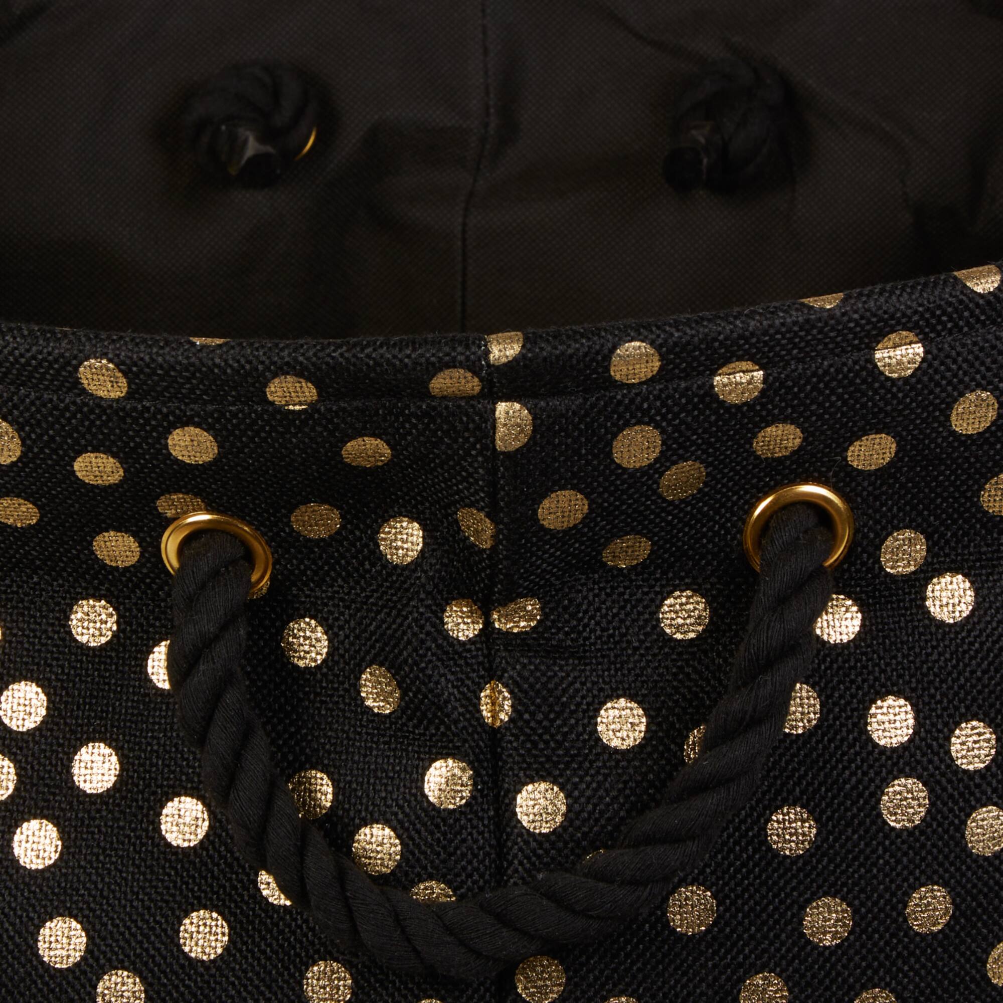 Medium Polyester Rectangle Bin With Gold Dots